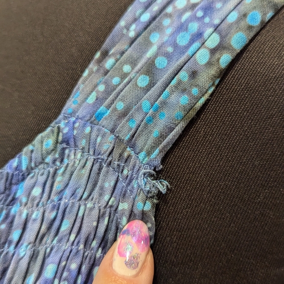 Wind River M Batik Sundress Smocked Galaxy Blue Purple Hippie Midi Whimsigoth - Picture 10 of 12